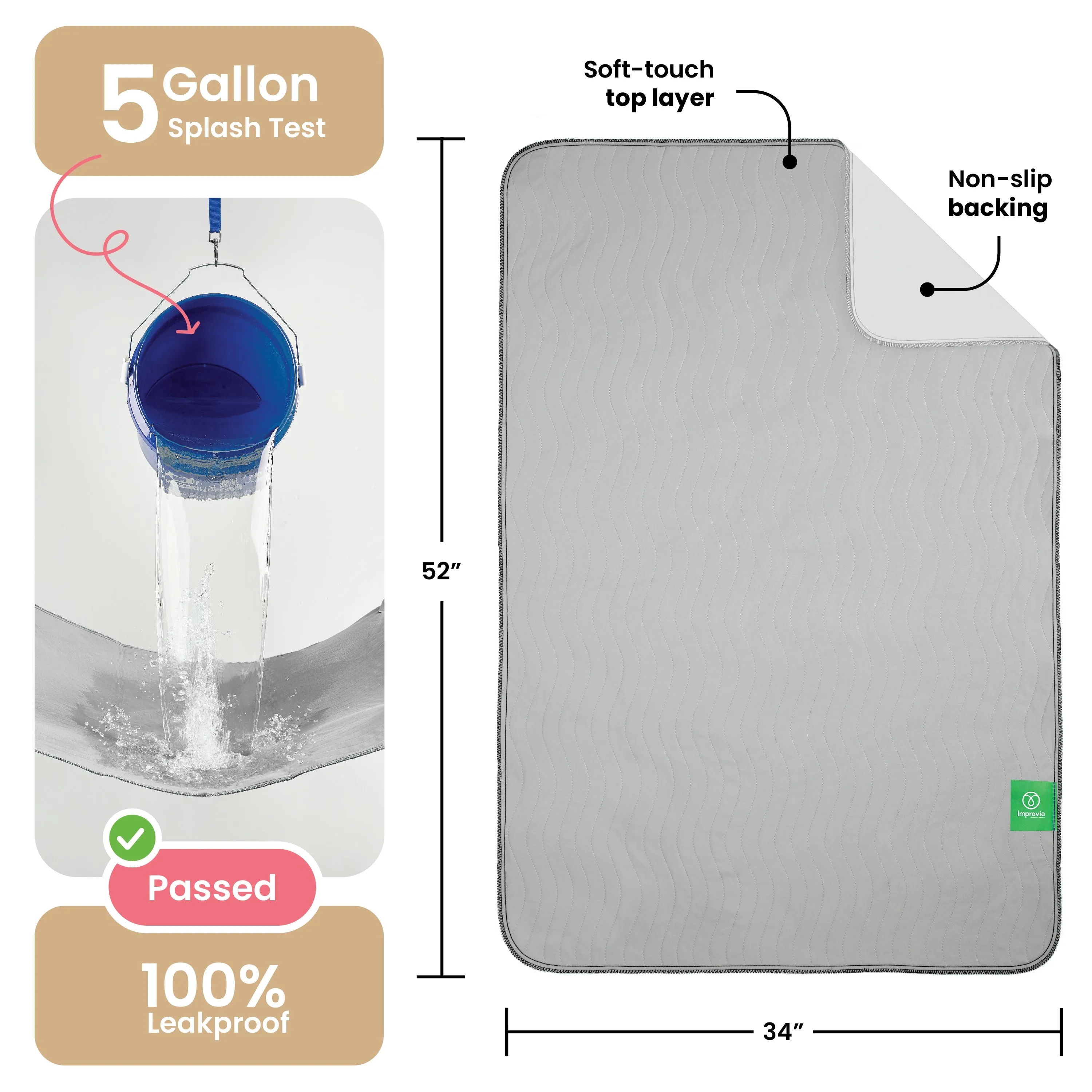 Large - 34"x52" Washable Underpads