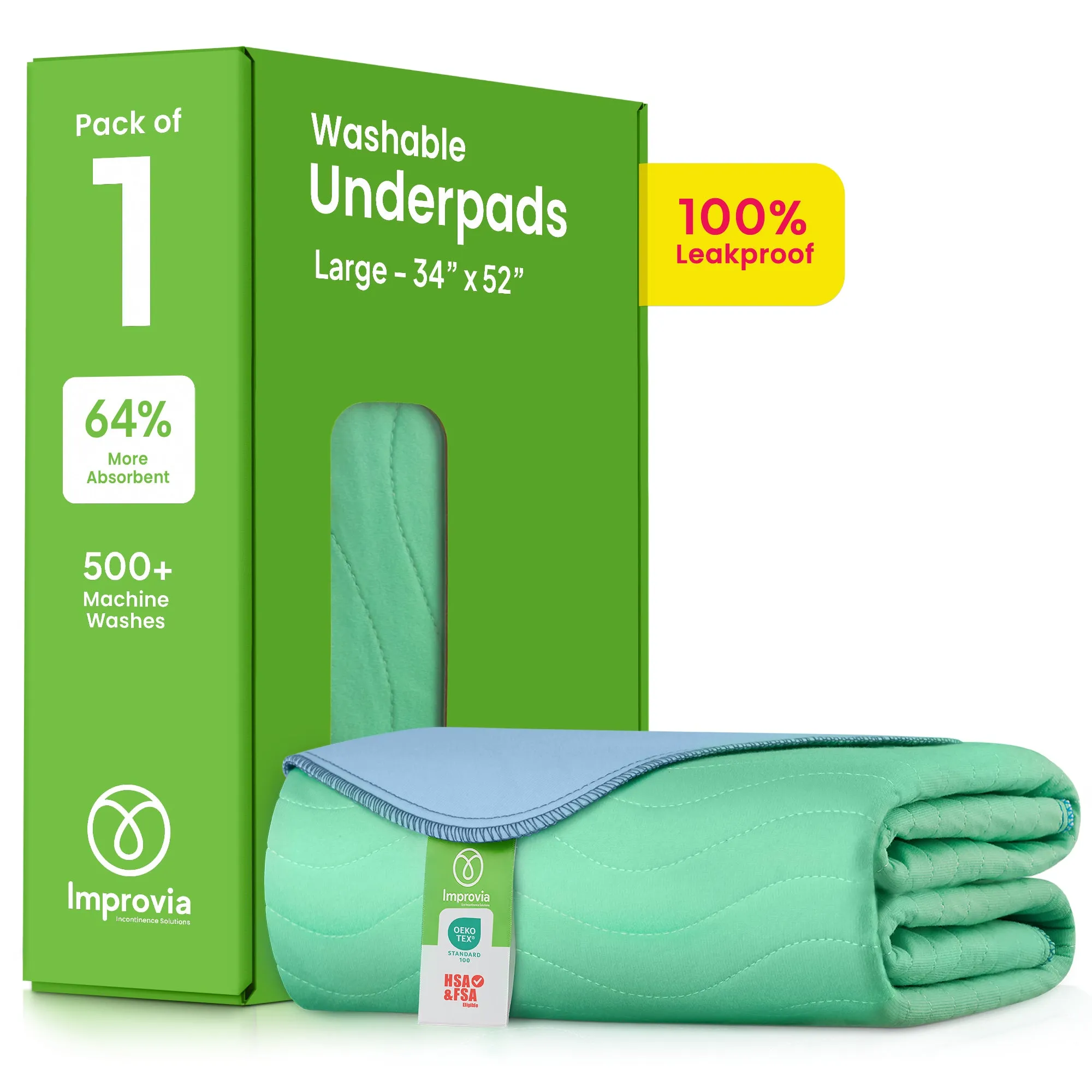 Large - 34"x52" Washable Underpads
