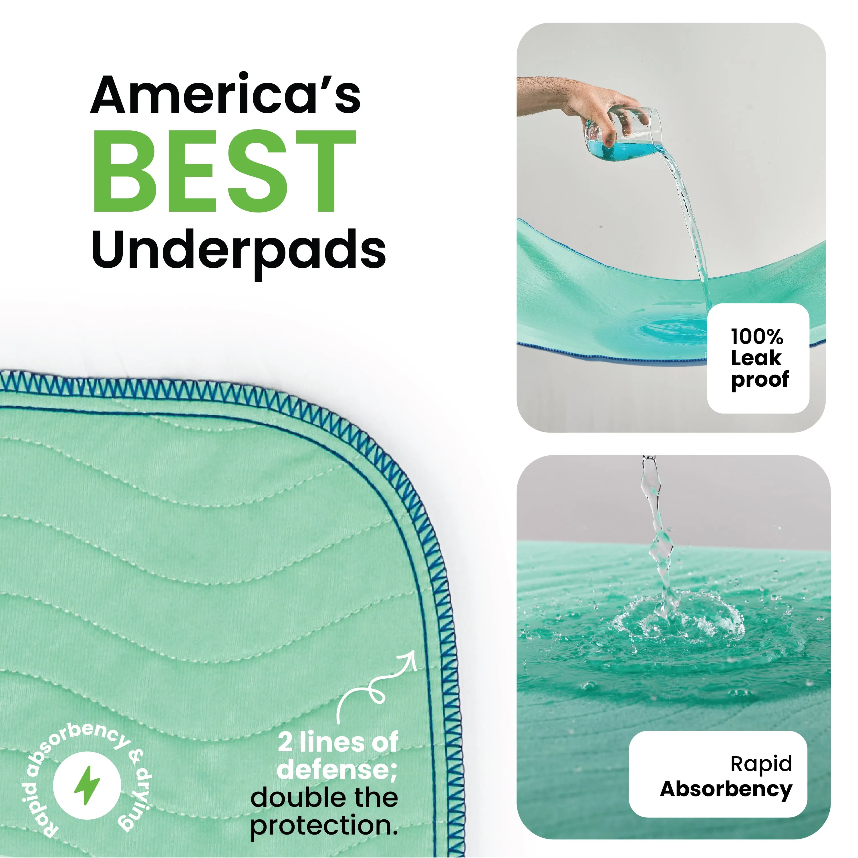 Large - 34"x52" Washable Underpads
