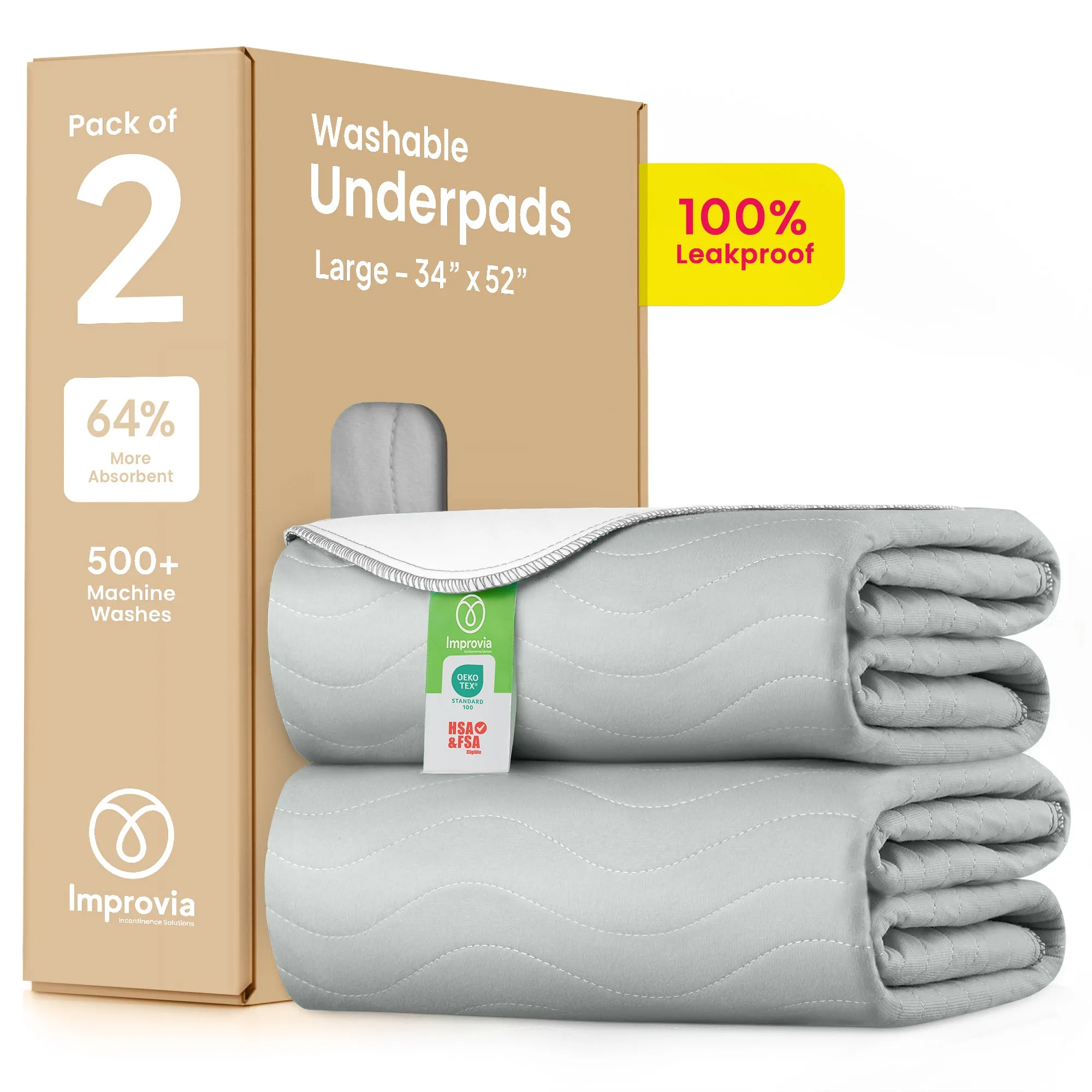 Large - 34"x52" Washable Underpads