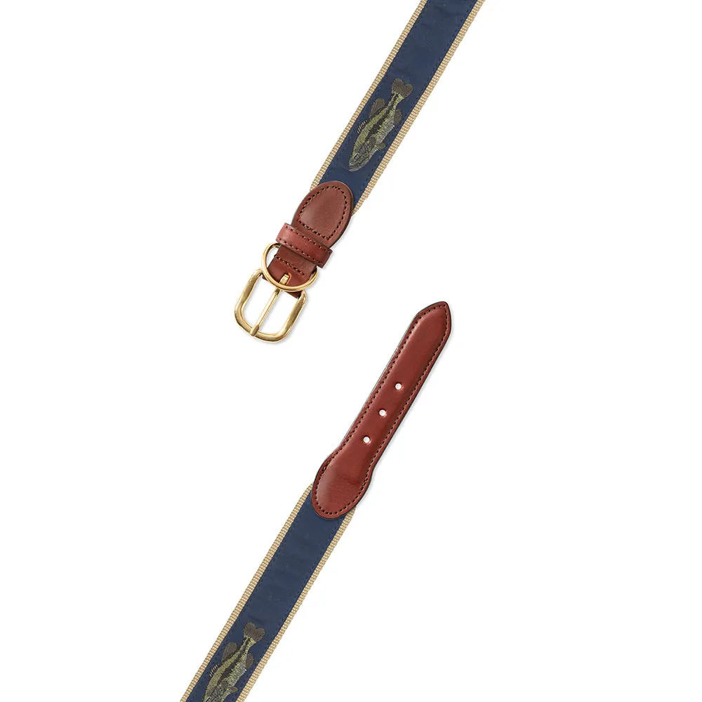 Large Mouth Bass Motif Dog Collar
