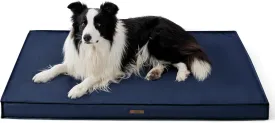 Lesure Outdoor Waterproof Dog Bed for Crate, Orthopedic Egg Crate Foam Pet Bed with Oxford Fabric Surface and Removable and Durable Cover, Machine Washable, 35''x22'', Navy