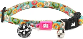 Max & Molly Fun & Whimsy Cat Collar with Jingle Bell, Breakaway Safety Buckle, Adjustable Sizing & Smart ID Personalized Tag for Girl or Boy Cats/Kittens, Sweet Donuts Design
