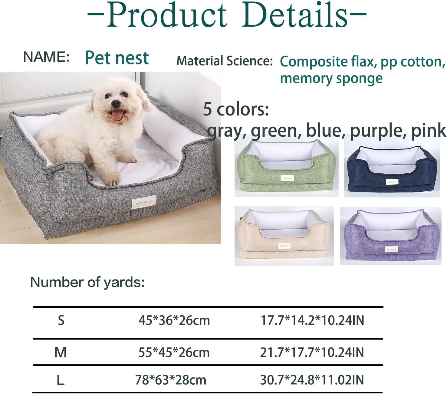 Memory Foam Dog Bed Mat for Small Medium Dogs, Calming Orthopedic Pet Bed, Removable Washable Cover Dog Sofa (Large, Gray)