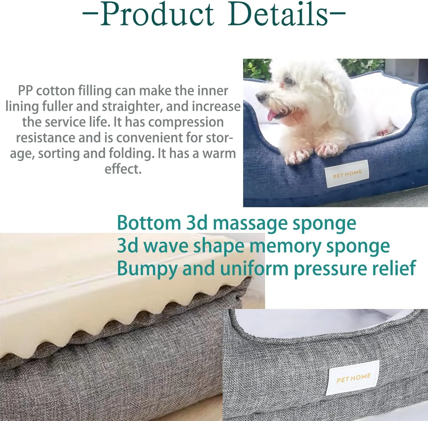 Memory Foam Dog Bed Mat for Small Medium Dogs, Calming Orthopedic Pet Bed, Removable Washable Cover Dog Sofa (Large, Gray)