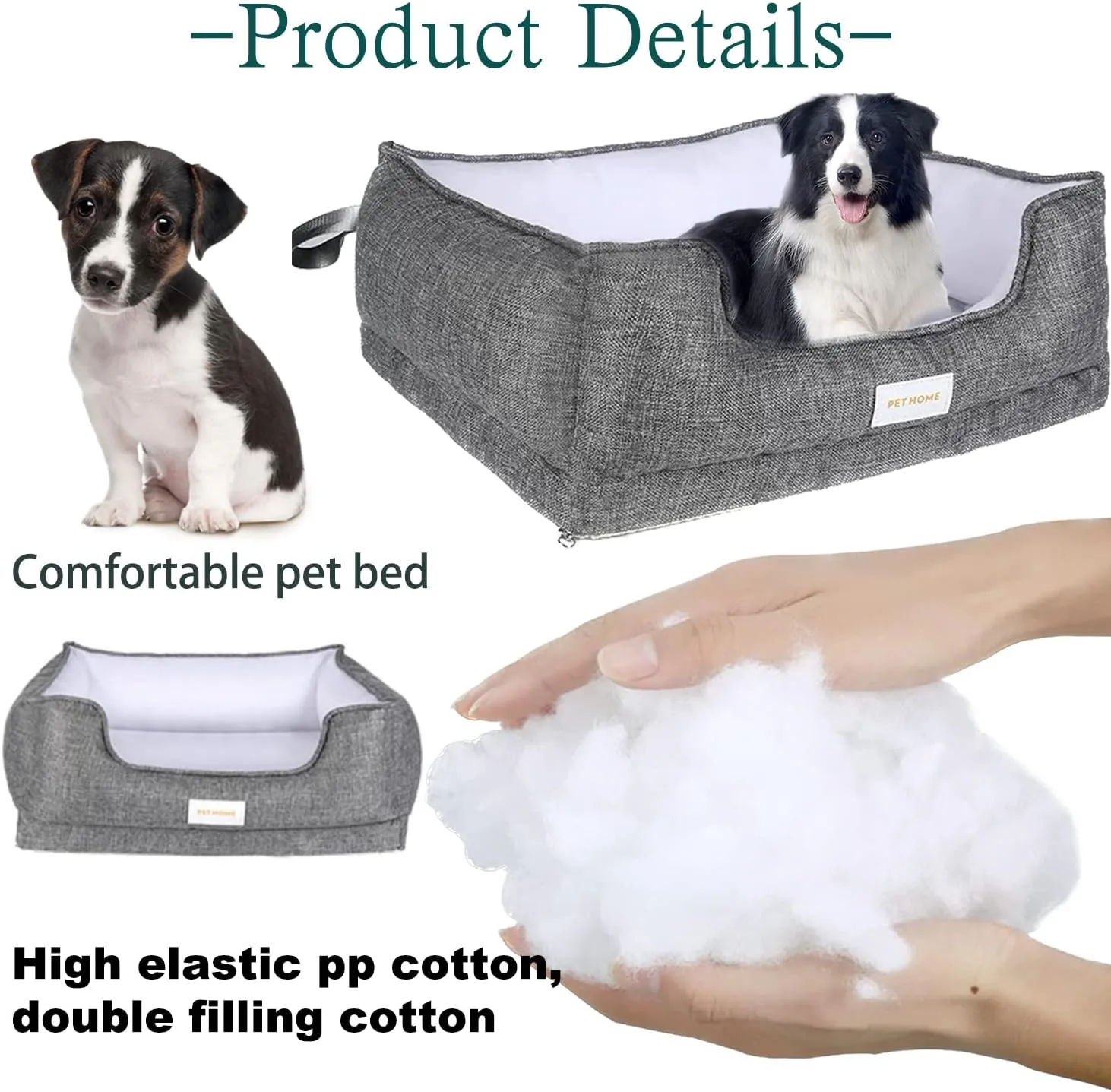 Memory Foam Dog Bed Mat for Small Medium Dogs, Calming Orthopedic Pet Bed, Removable Washable Cover Dog Sofa (Large, Gray)
