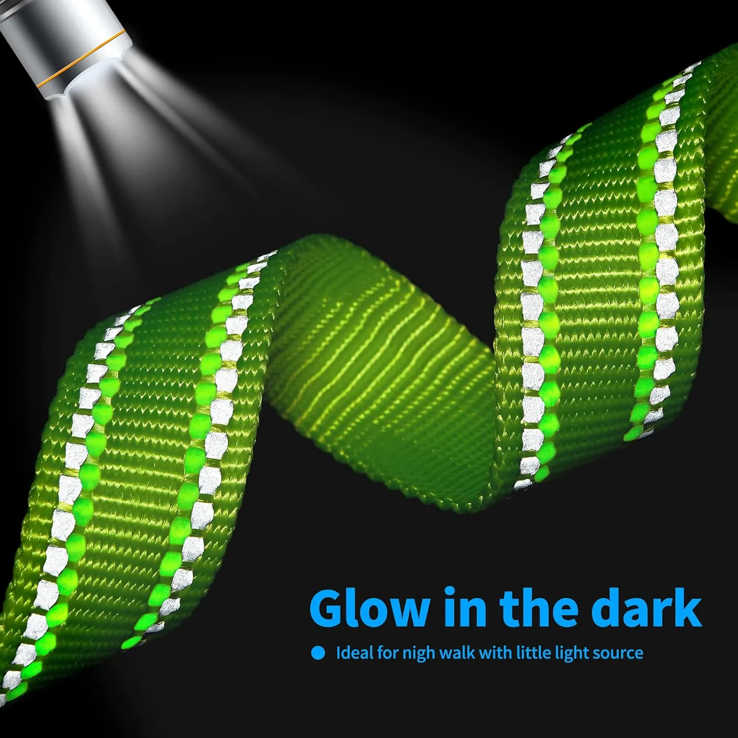 Mile High Life Nylon Night Light Glow Collar, Reflective Light Up Dog Collar, Fluorescent Self-Luminescent Strap for Small Medium Large Dogs (Lime, M Neck13-17")