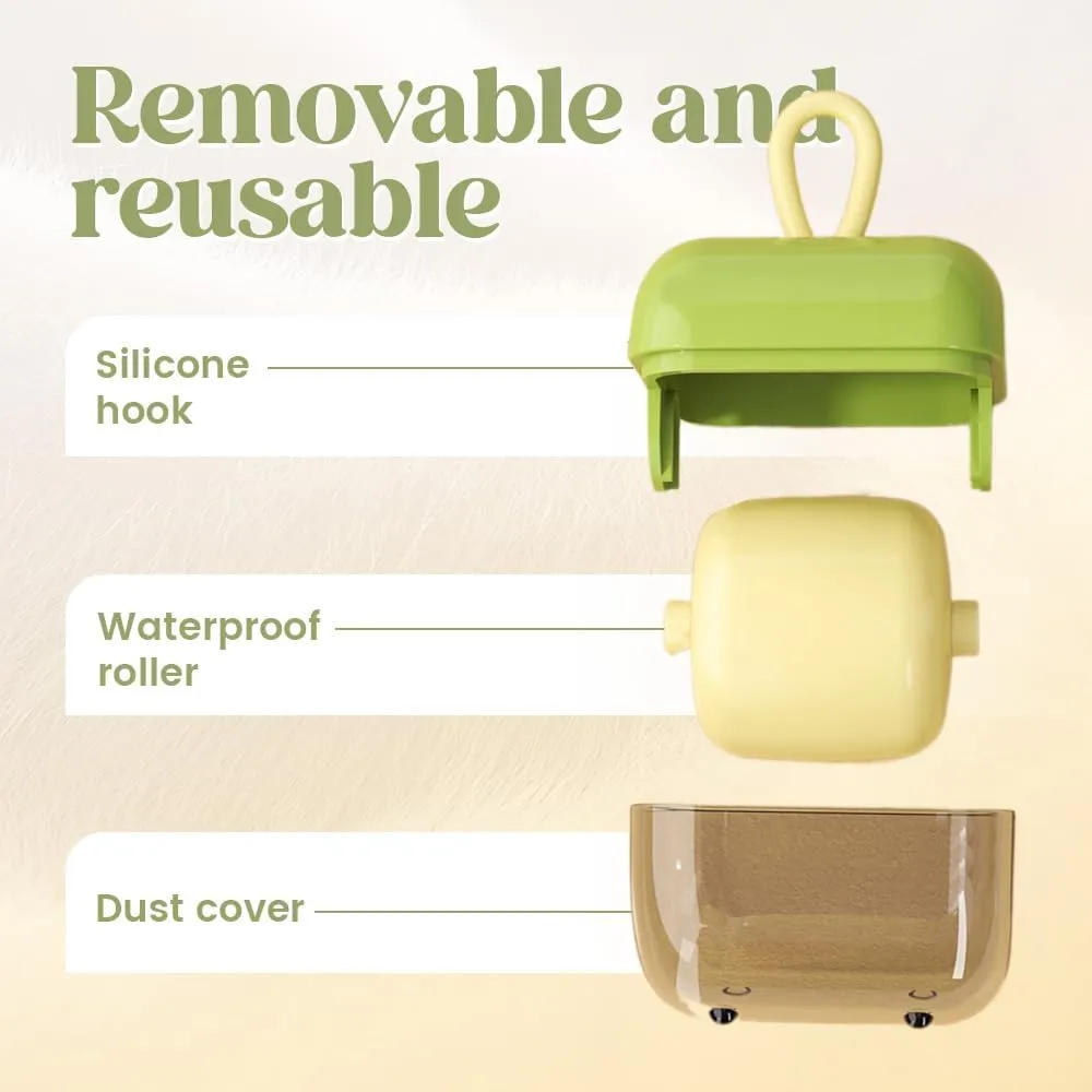 Mini Portable Lint Roller, Pet Hair Remover for Laundry Mini Lint Roller for Purse Reusable Washable Sticky Roller for Clothes Travel (Green)