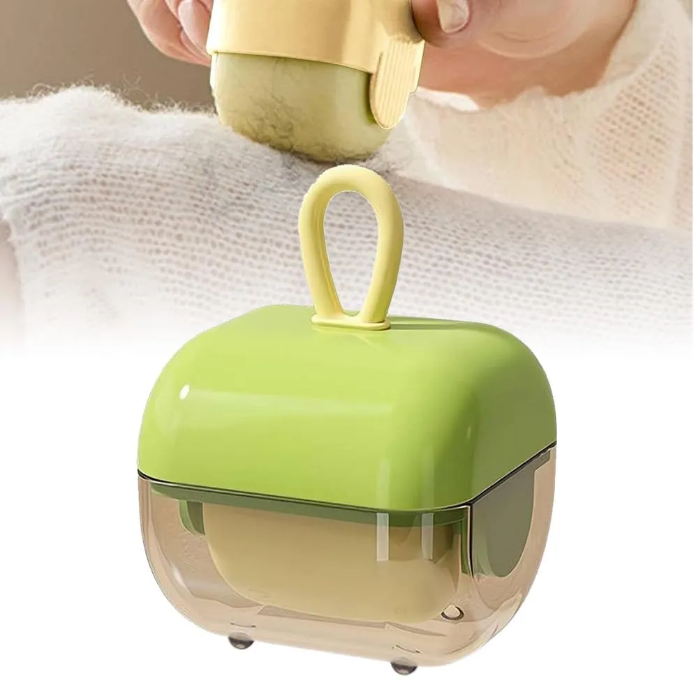 Mini Portable Lint Roller, Pet Hair Remover for Laundry Mini Lint Roller for Purse Reusable Washable Sticky Roller for Clothes Travel (Green)