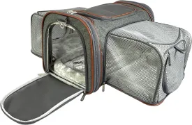 Mr. Peanut's Big Apple XL Double Expandable Pet Carrier (Platinum Gray)