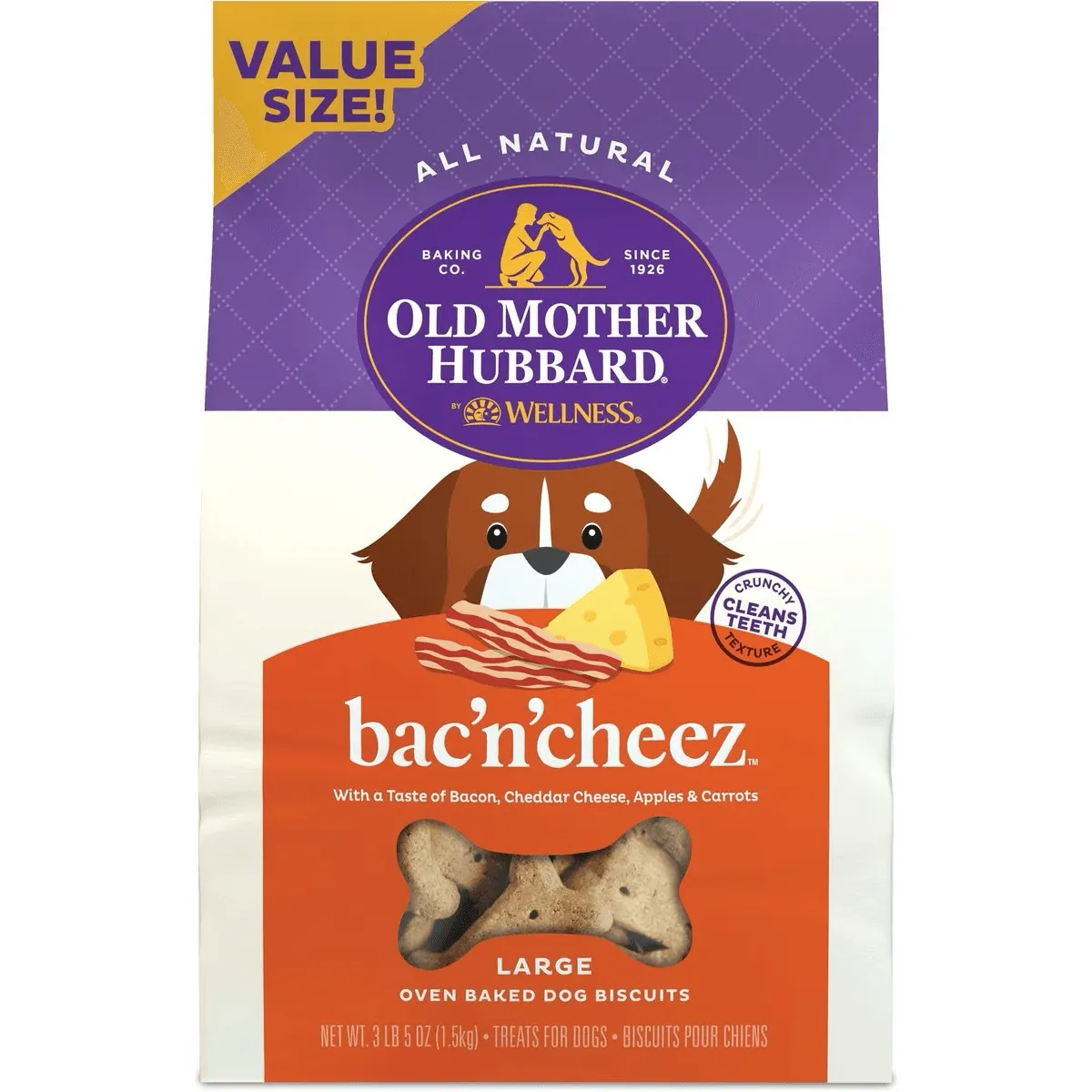 Old Mother Hubbard Classic Bac'N'Cheez Natural Oven-Baked Biscuits Dog Treats