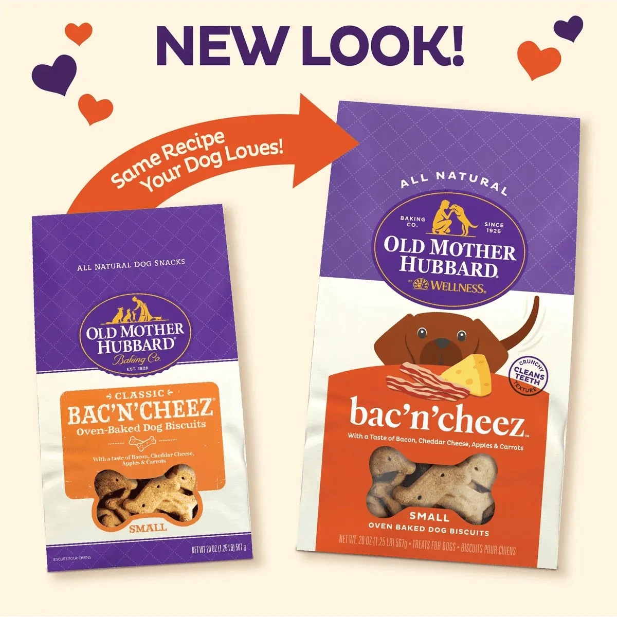 Old Mother Hubbard Classic Bac'N'Cheez Natural Oven-Baked Biscuits Dog Treats