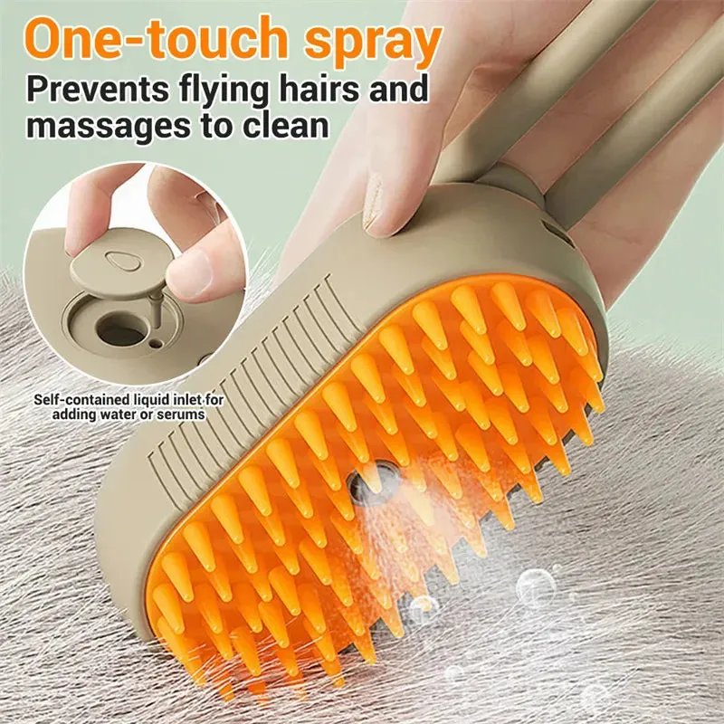 Pet Steam Brush - 3 In 1 Cleaning Steamy Spray Massage Comb Hair Removal Grooming Supplies Pets Accessories