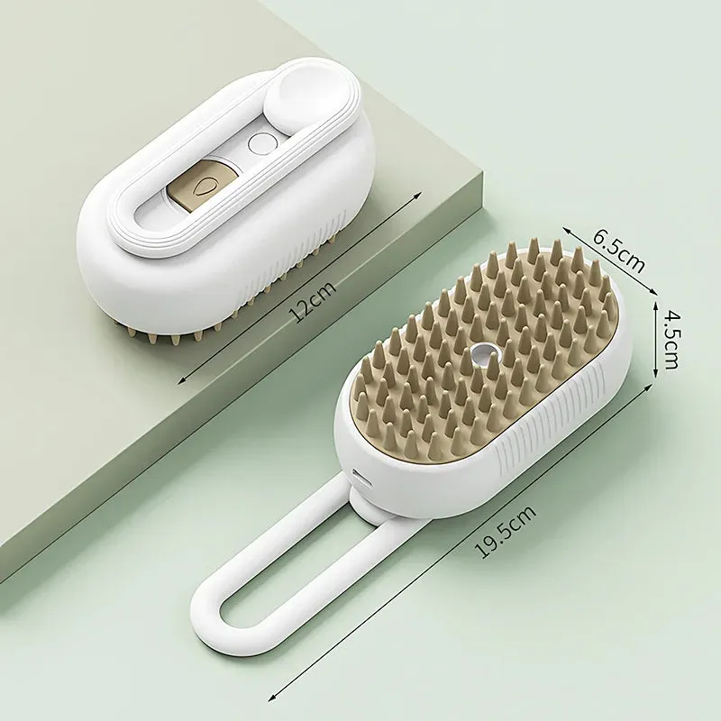 Pet Steam Brush - 3 In 1 Cleaning Steamy Spray Massage Comb Hair Removal Grooming Supplies Pets Accessories