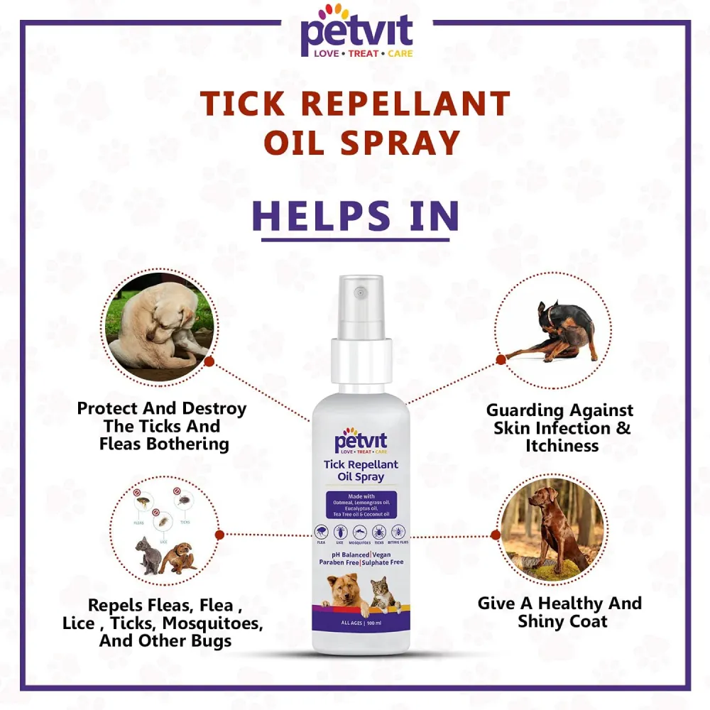 Petvit Tick Repellent Oil Spray for Dogs and Cats