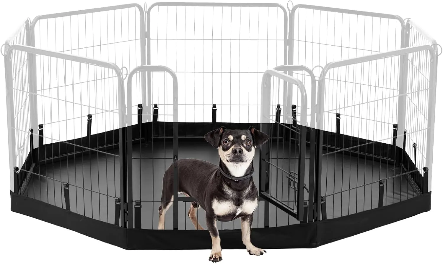 PJYuCien Dog Playpen Bottom Pad,Fits 24 Inch Width 8 Panels Regular Octagon Metal Exercise Pet Playpen,Black (Note:Playpen Not Included !!!)