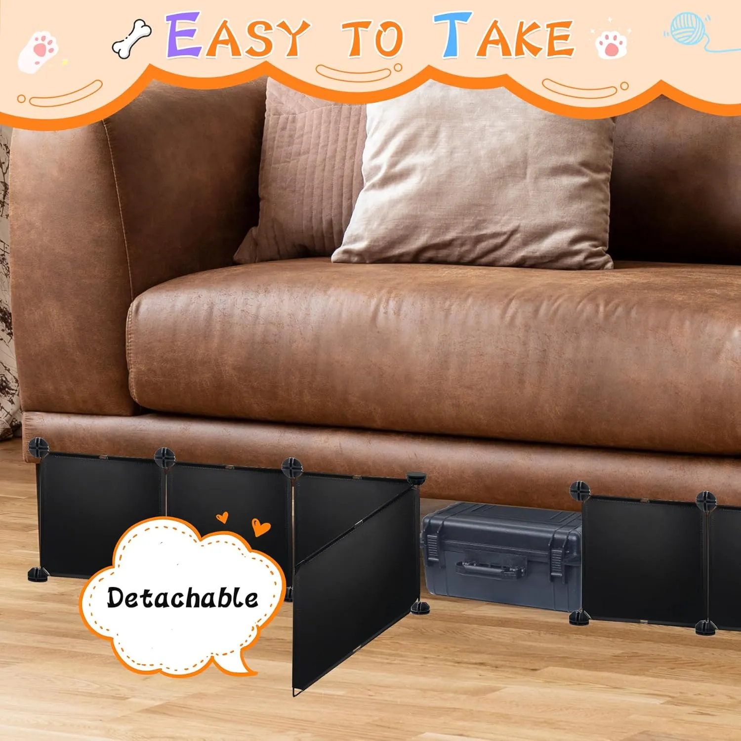 Professional Under Bed Blocker for Pets, 11.8" Height 248" Length in Total, Multi-Purpose Under Bed Couch Blocker, Adjustable Underbed Blocker for Pets for Bed, Sofa and Most Furniture