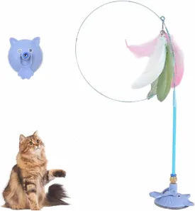 Puff Pet - Meowmastery Toy,meowmastery Toy - 2025 Interactive cat Teaser Wand,Exercise and Entertainment for Active Felines (Blue)