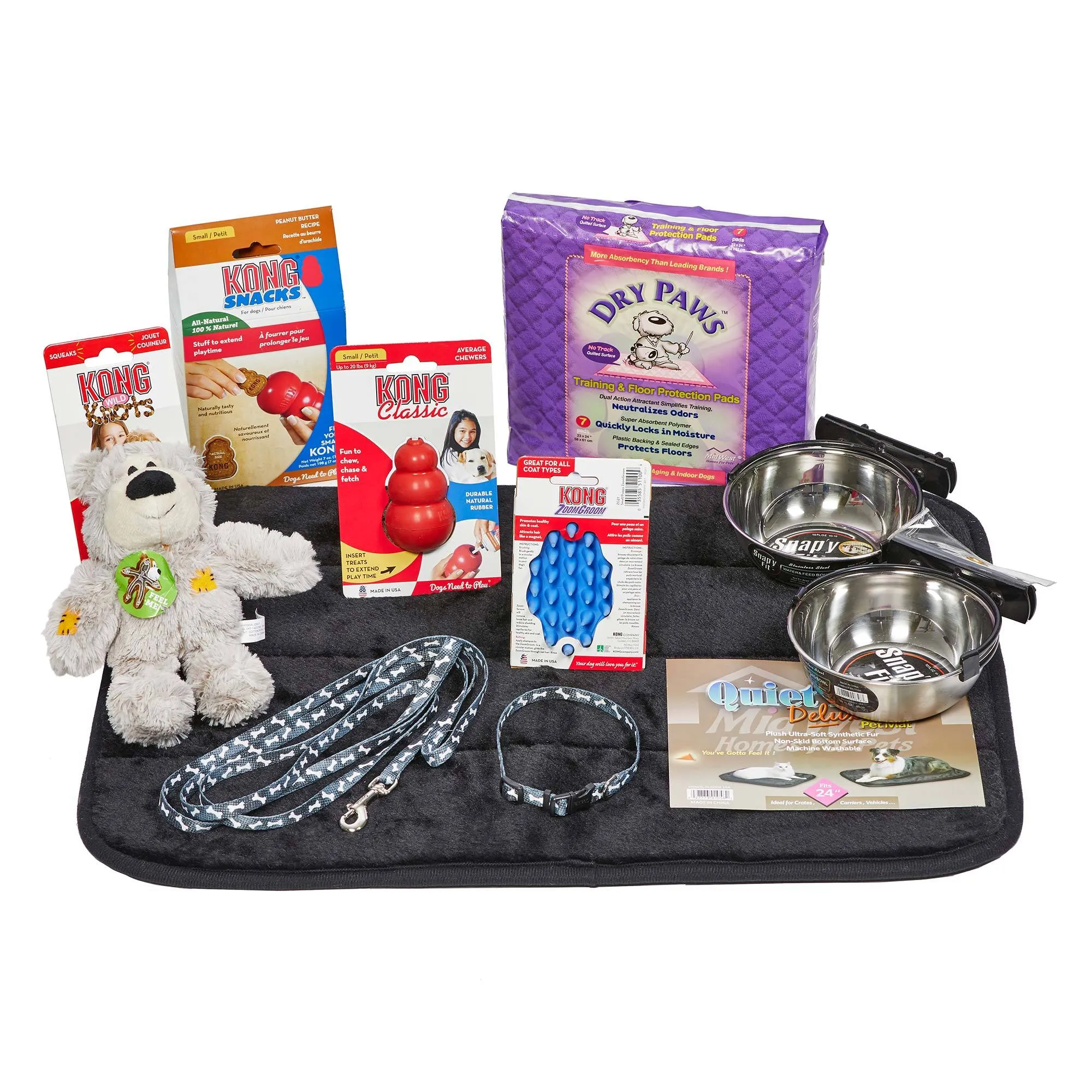 Puppy Starter Kit - Toys & Treats - Dog Leash & Collar - Dog Bowls, Dog Bed & Training Pads