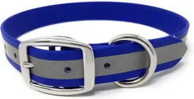 Regal Dog Products Medium Blue Heavy Duty Reflective Dog Collar with Durable Metal Buckle and D Ring Adjustable, Chew Proof & Waterproof Strong Small Dog Collar | Other Sizes for Medium & Large Dogs
