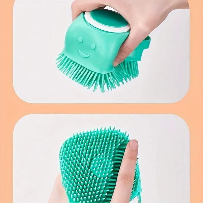 Silicone Pet Shampoo Brush Massage Clean and Store