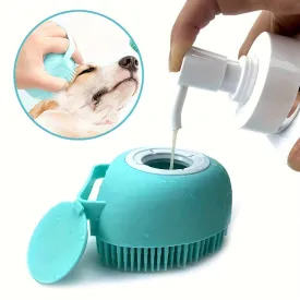 Silicone Pet Shampoo Brush Massage Clean and Store