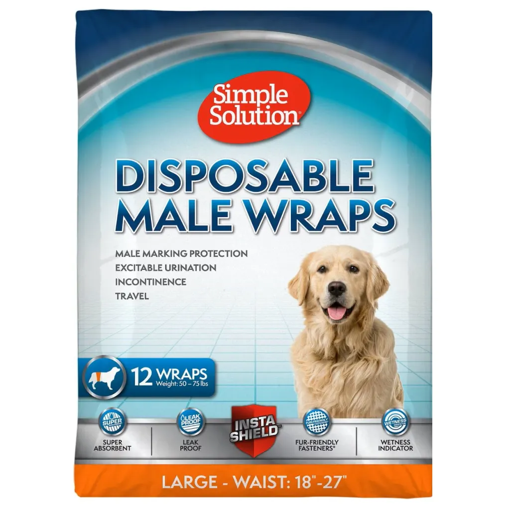 Simple Solution Disposable Male Dog Wraps (12 pack)