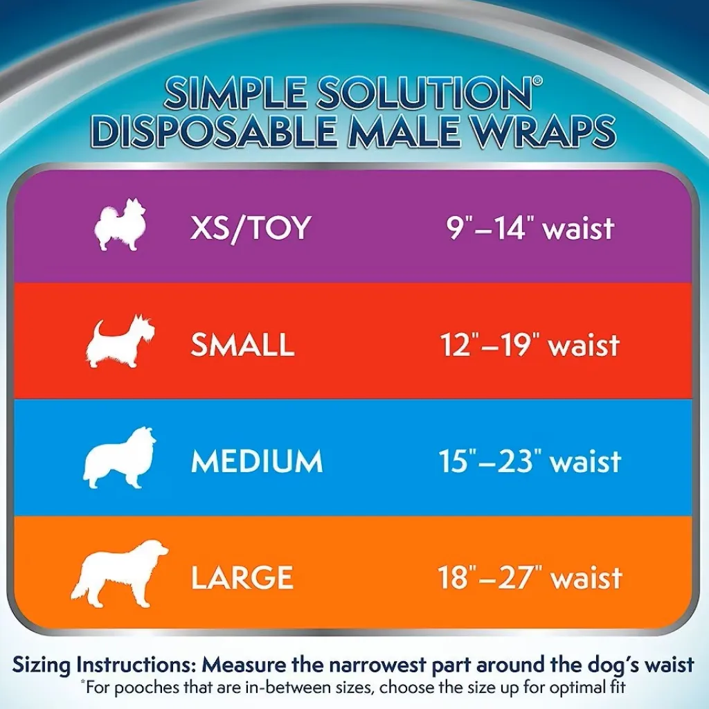 Simple Solution Disposable Male Dog Wraps (12 pack)