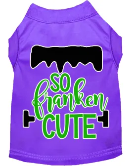 So Franken Cute Screen Print Dog Shirt Purple Xxxl
