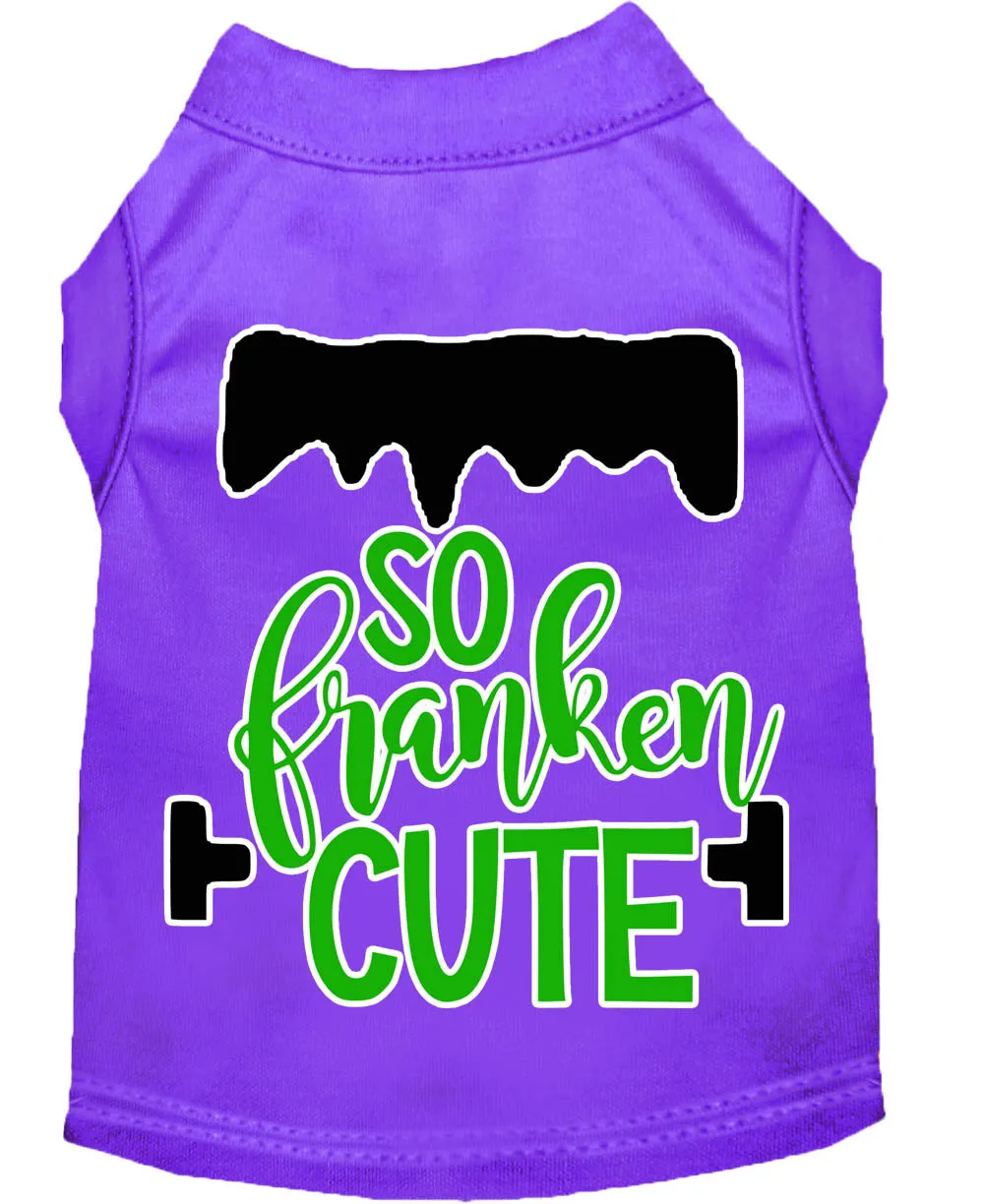 So Franken Cute Screen Print Dog Shirt Purple Xxxl