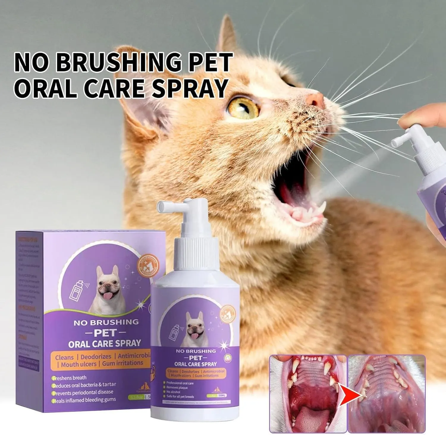 Sofenthiss, Sofenthiss Teeth Cleaning Spray for Dogs & Cats, 2024 New Pet Clean Teeth Spray, Pet Oral Spray Clean Teeth, No Brushing Pet Oral Care Spray, Pet Breath Freshener Spray -3pcs