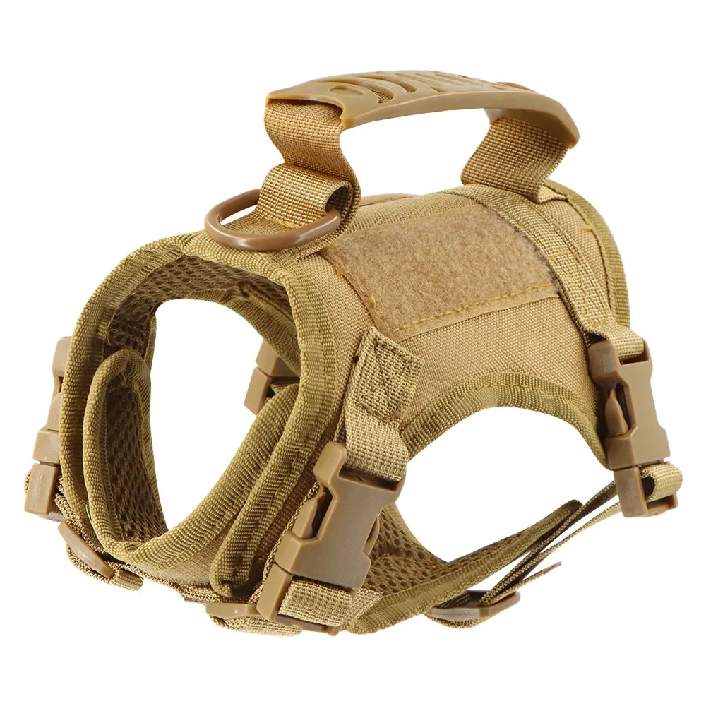 Tactical Cat Harness Vest Leash For Small Dog Adjustable Kitten K9 Vest With Patch For Military Service Dog Working Training