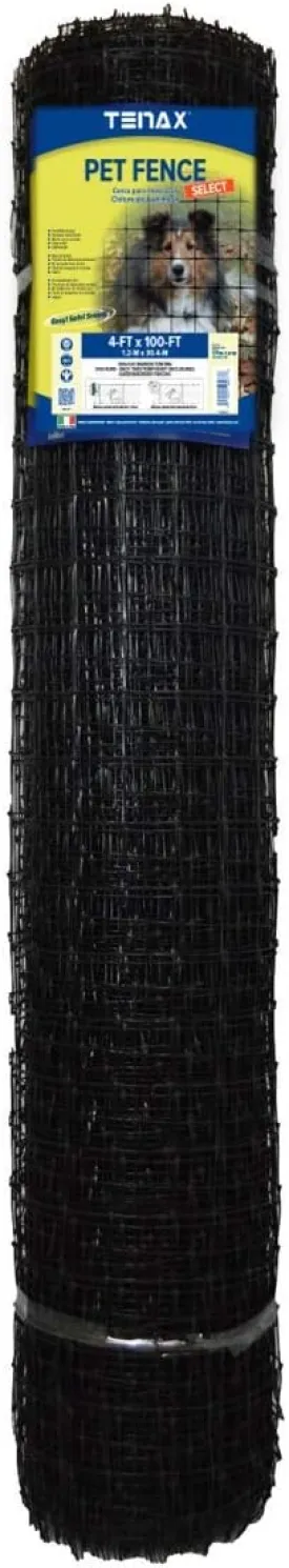 Tenax 2A140073 Pet Fence Select Pet Fence, Black, 4' x 100'
