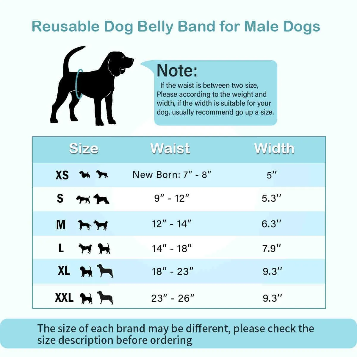 Washable Male Dog Diapers, Reusable Doggy Diapers, 3 Pack (Sailor)