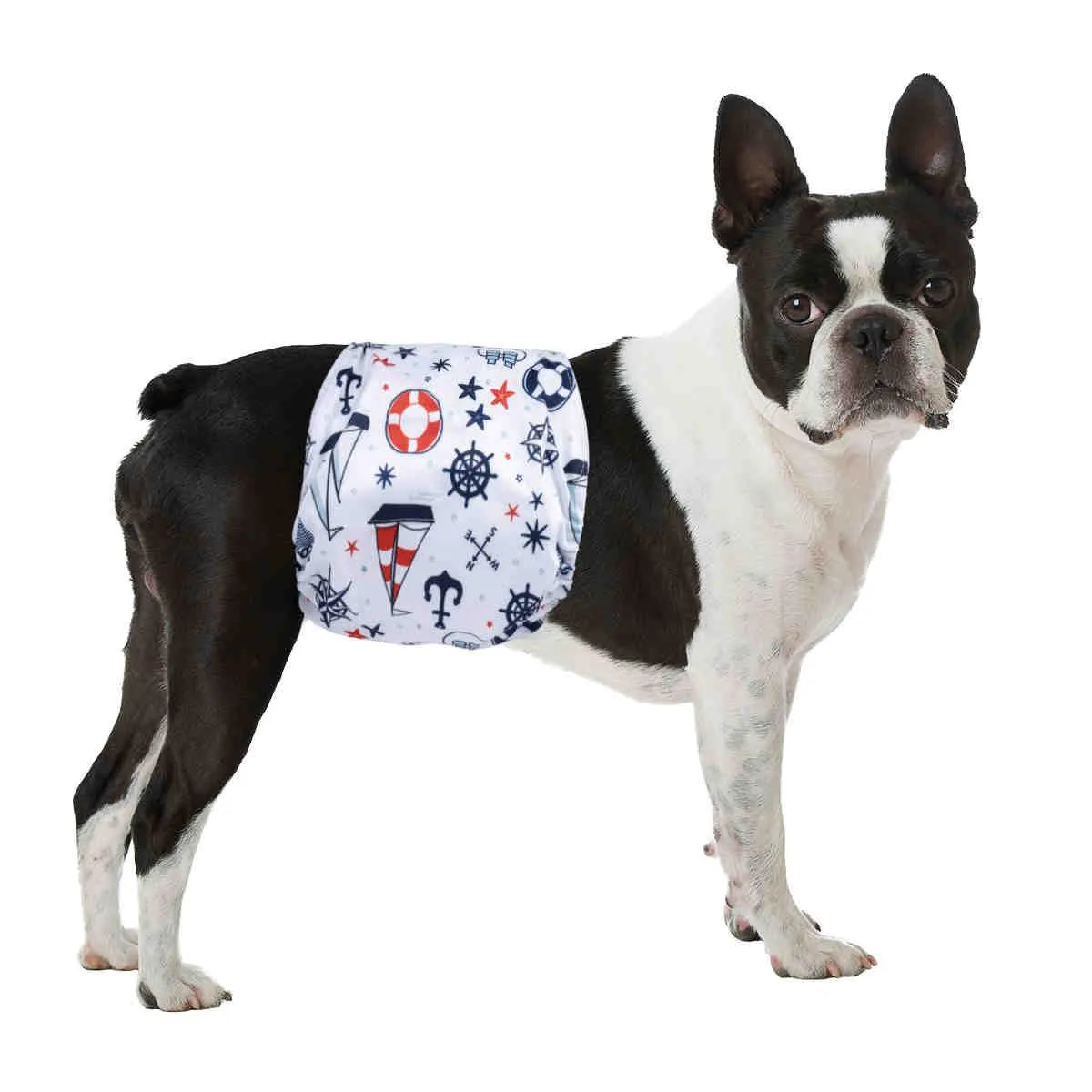 Washable Male Dog Diapers, Reusable Doggy Diapers, 3 Pack (Sailor)