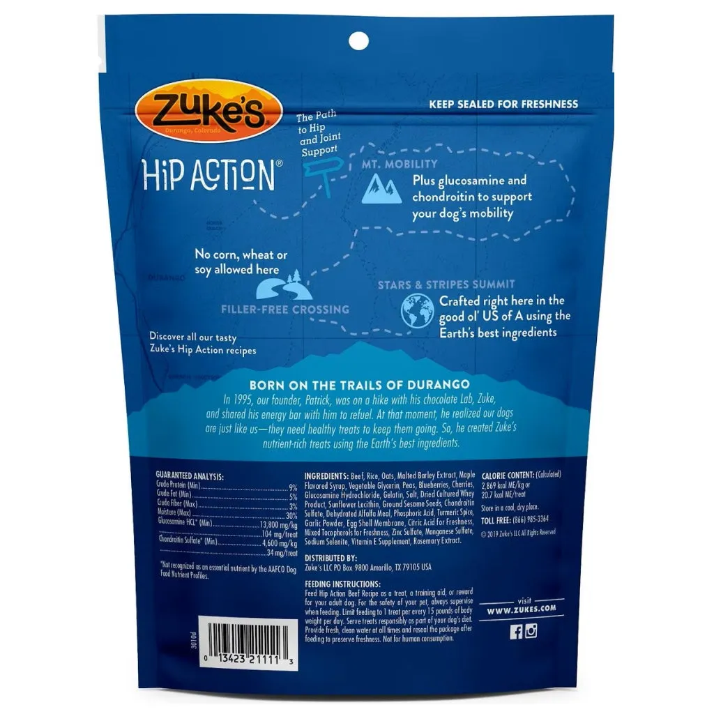 Zuke’s Hip Action Beef Recipe Hip & Joint Support Treats for Dogs